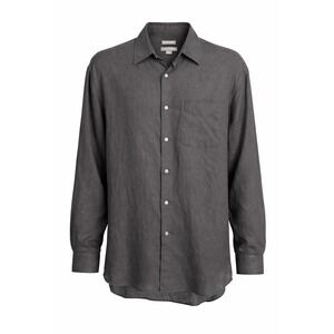 Banana Republic Men's 100% Irish Linen Button Down Black Shirt Large Long Sleeve